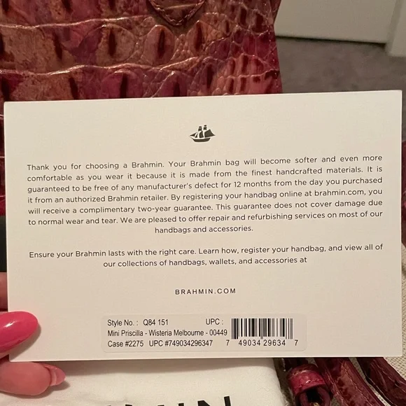 BRAHMIN MINI PRISCILLA IN WISTERIA MELBOURNE
**NEW WITH TAGS** **RARE** - Picture 11 of 11